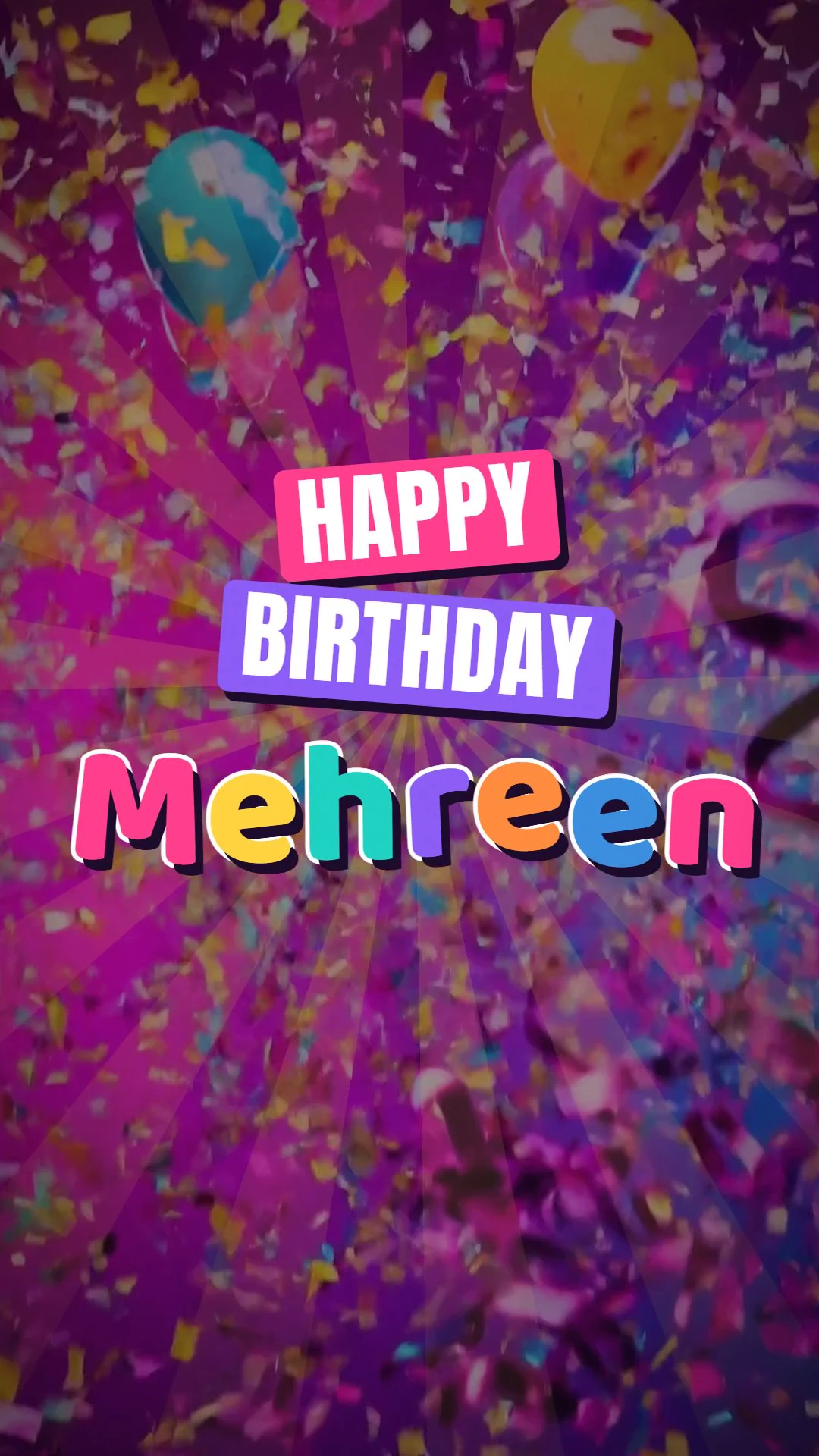 Video still from the birthday song for Mehreen